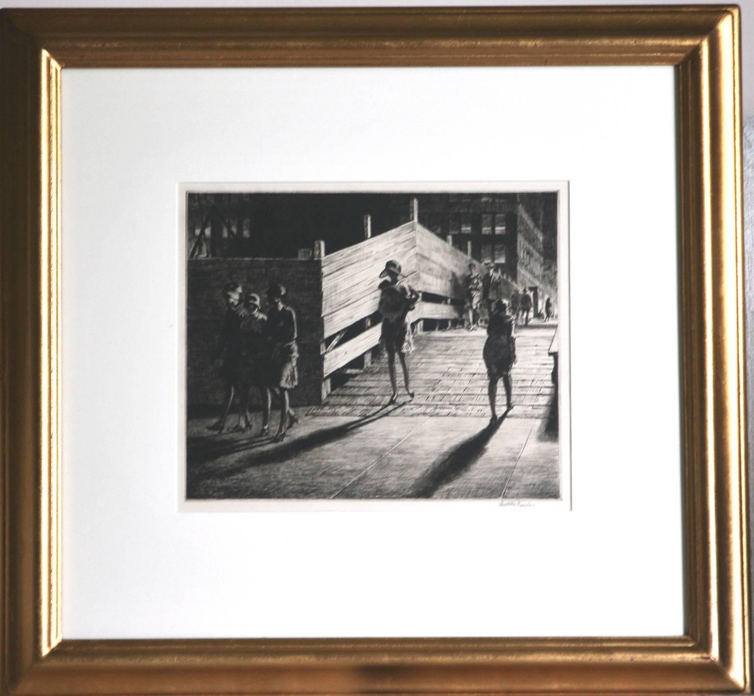 Fifth Avenue Bridge. - Print by Martin Lewis