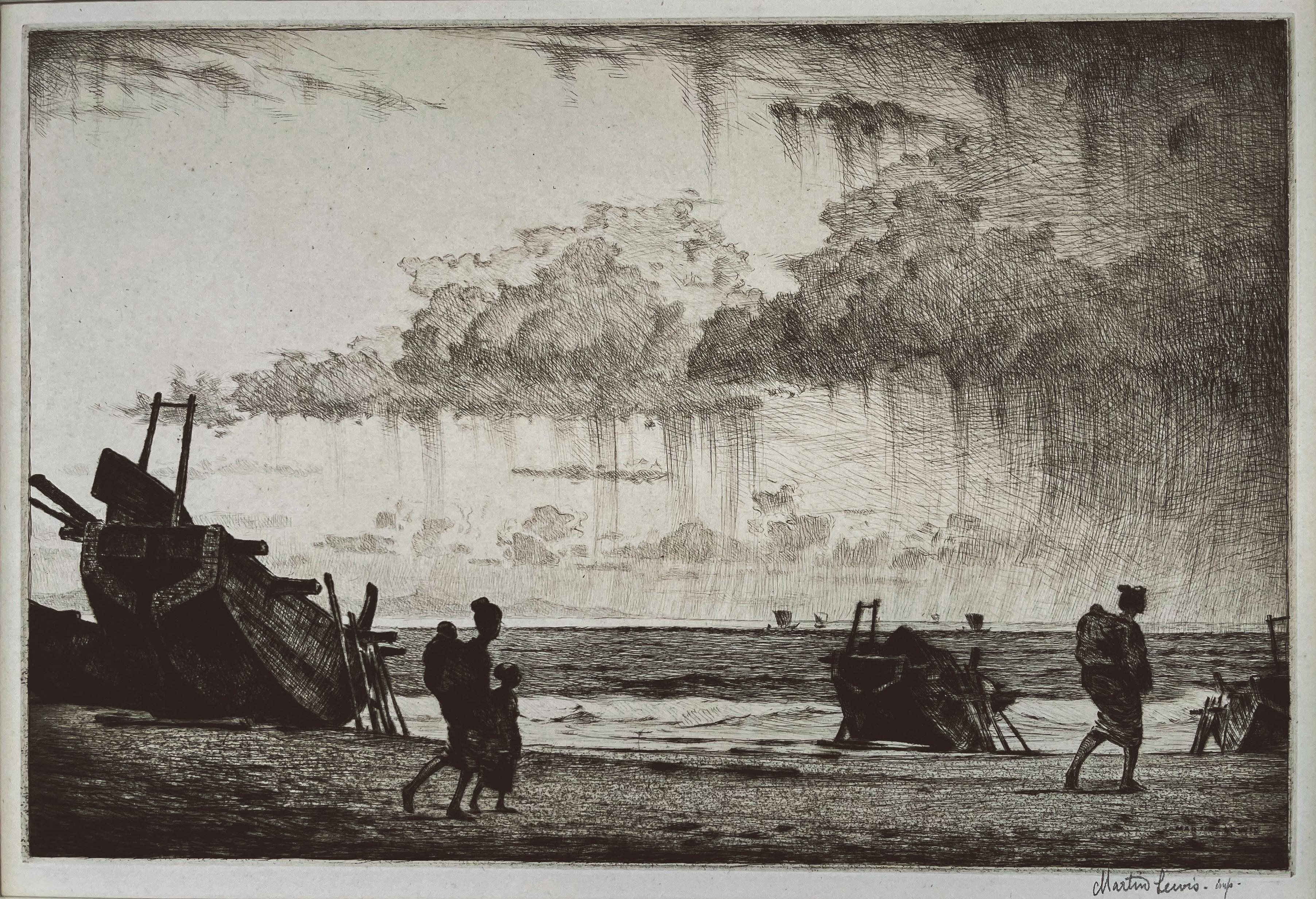 Martin Lewis Landscape Print - Shadows on the Bay