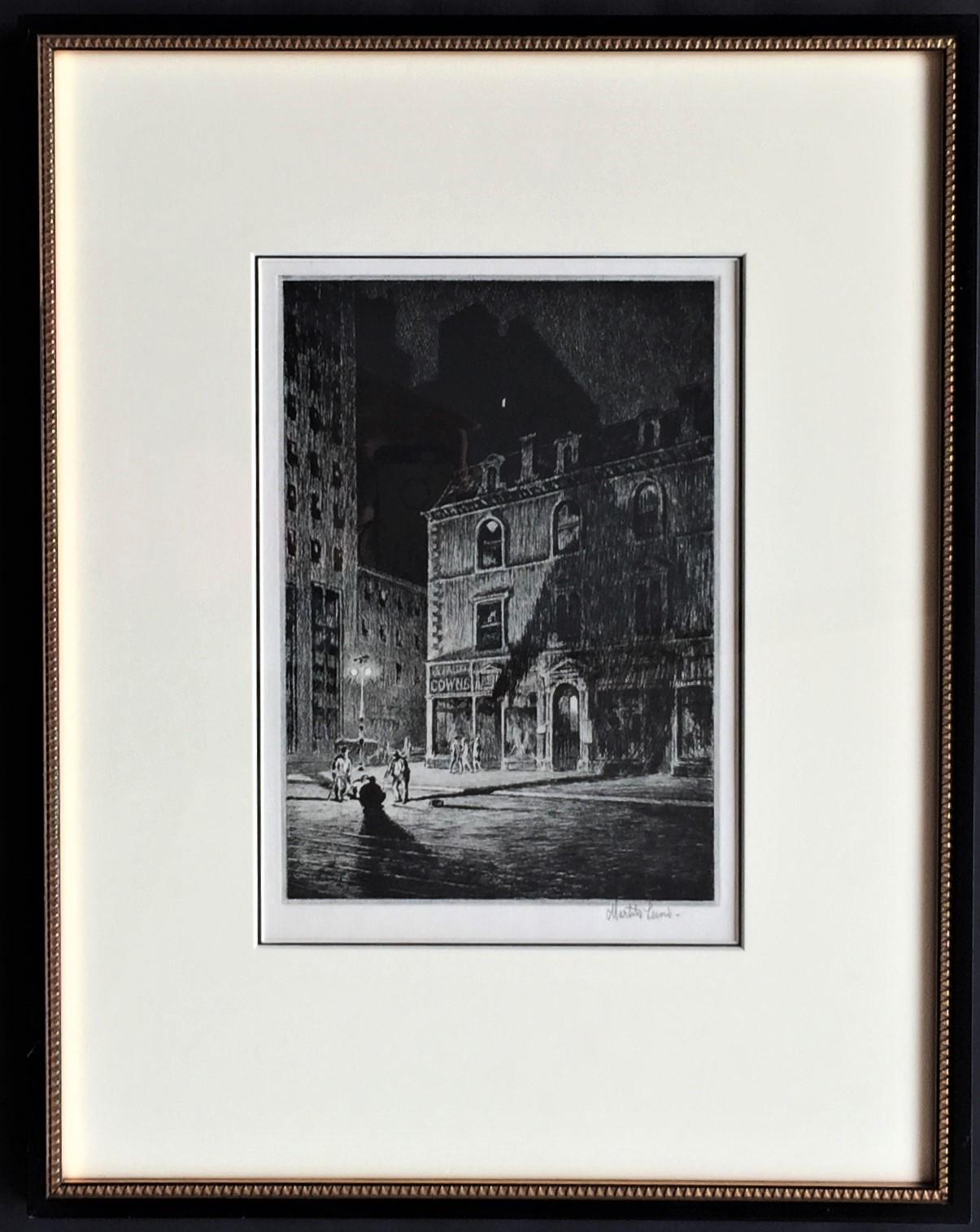 The Great Shadow - Gray Landscape Print by Martin Lewis