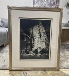 Martin Lewis Signed Limited Ed. Etchng Street Booth, Tokyo New Years Eve, 1927