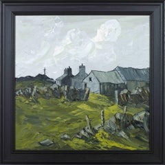 'The Old Barns on Top of the Hill' by Welsh artist Martin Llewellyn