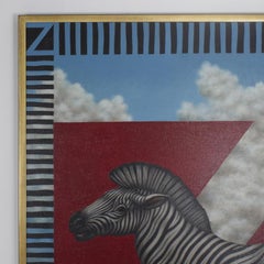 Acrylic Zebra Painting on Canvas