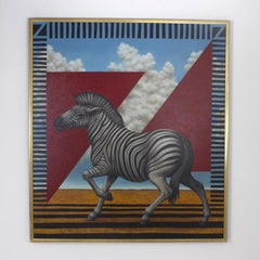 Zebra-Gemälde in Acryl auf Leinwand