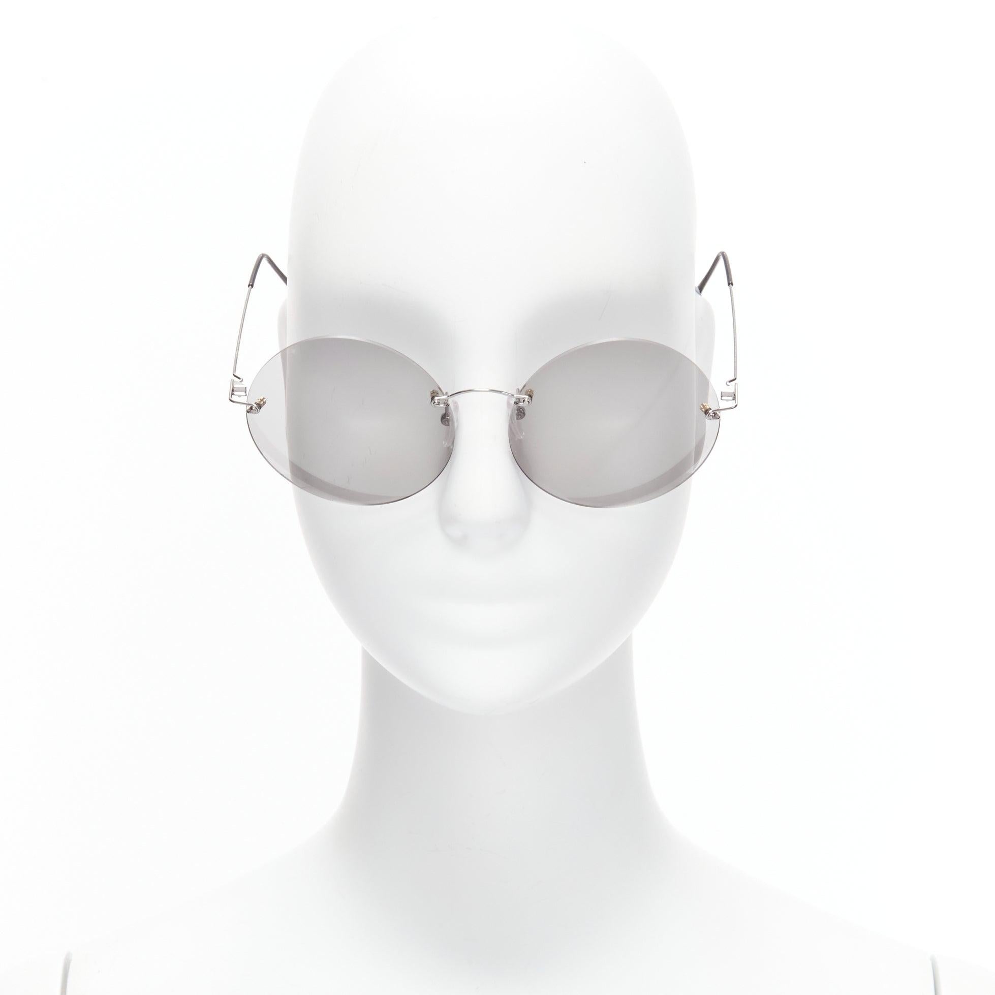 MARTIN MAISON MARGIELA MMM089GM grey lens round sunglasses In Good Condition For Sale In Hong Kong, NT