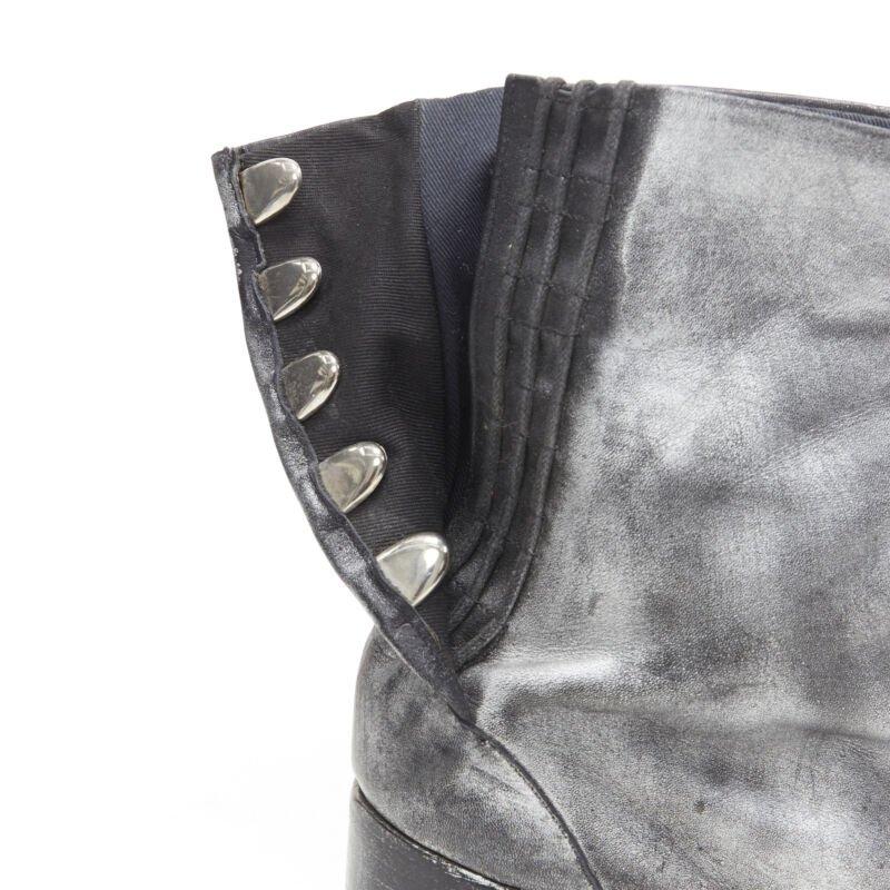 MARTIN MARGIELA 1990's Vintage black silver handpainted tabi boot EU39 For Sale 5
