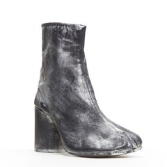 MARTIN MARGIELA 1990's Vintage black silver handpainted tabi boot EU39