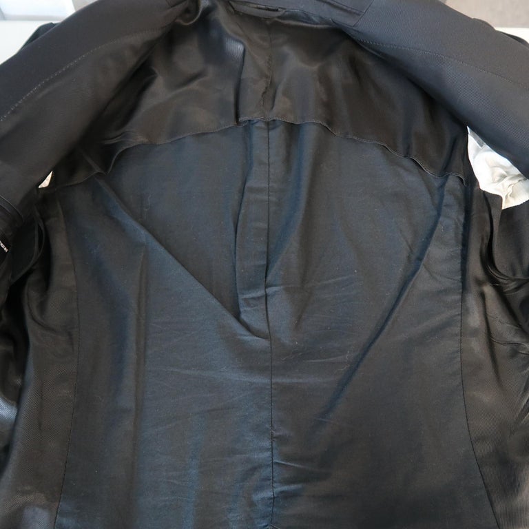 MARTIN MARGIELA 40 Black Lana Wool Notch Lapel REPLICA 80s Suit at 1stDibs