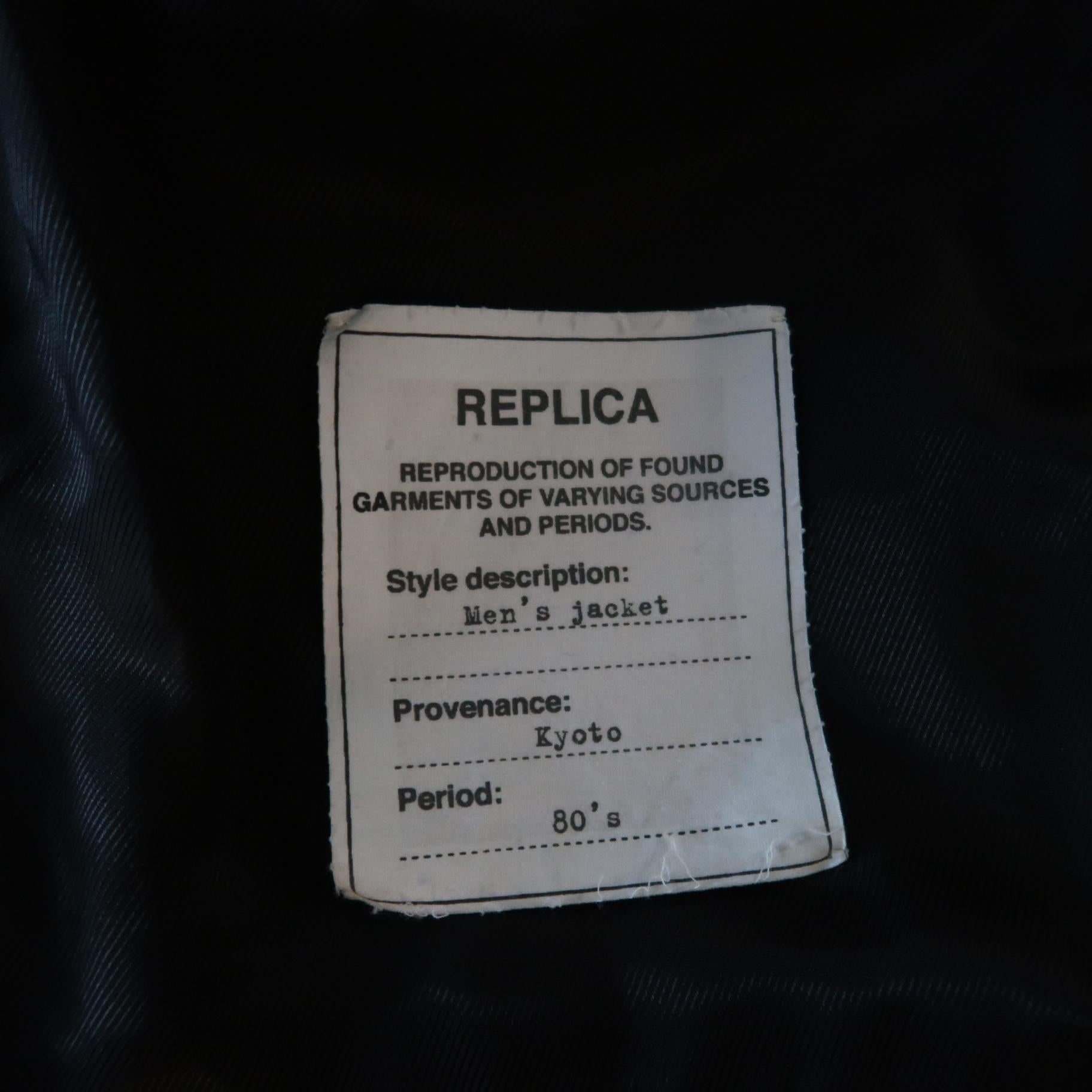 MARTIN MARGIELA 40 Black Lana Wool Notch Lapel REPLICA 80s Suit 8