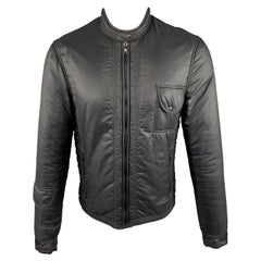 MARTIN MARGIELA 40 Black Polyamide Zip Up Motorcycle Jacket