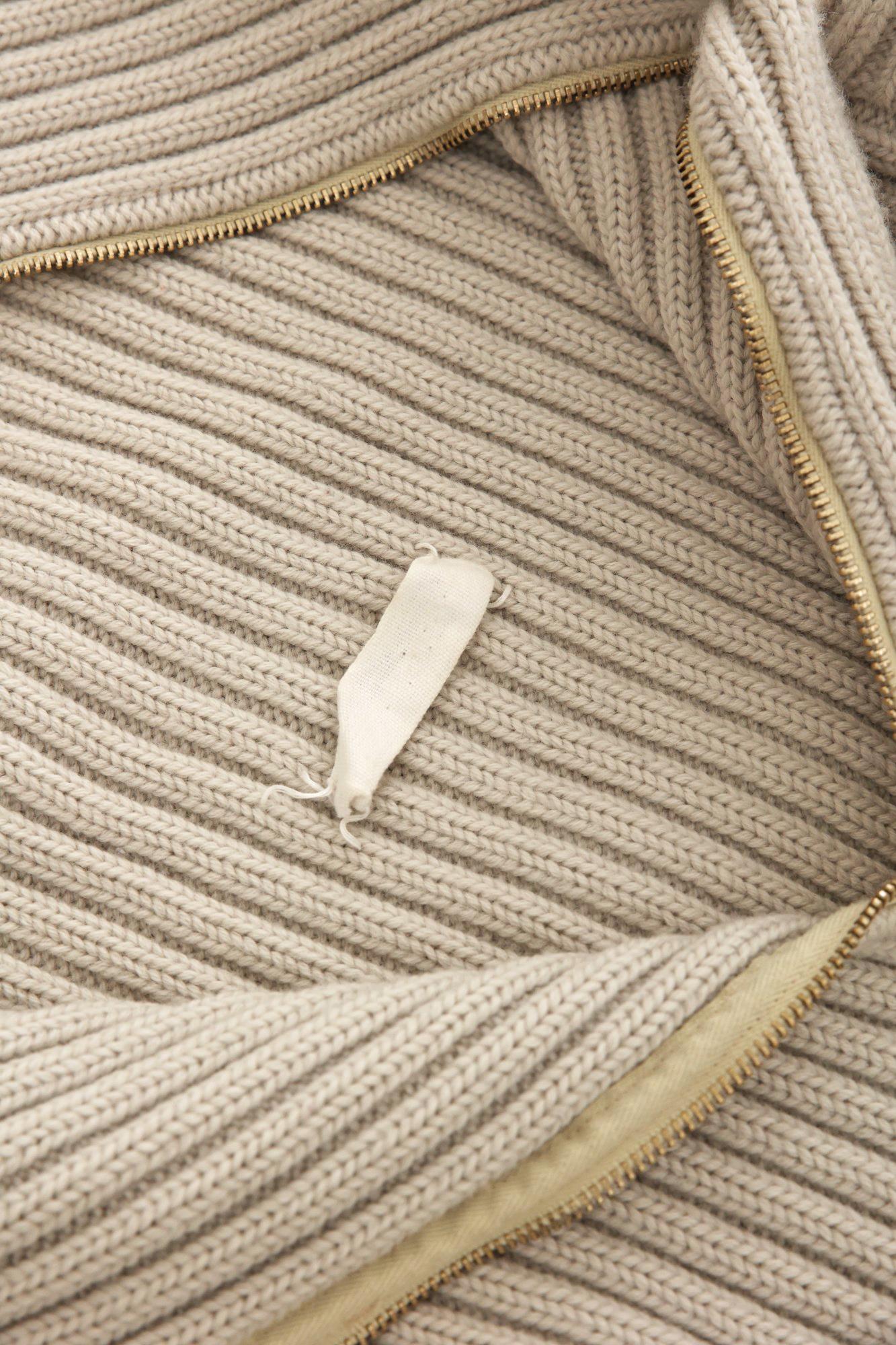 Martin Margiela A/W 1998 Cotton Grey Zipped Giant Turtleneck Sweater en vente 3