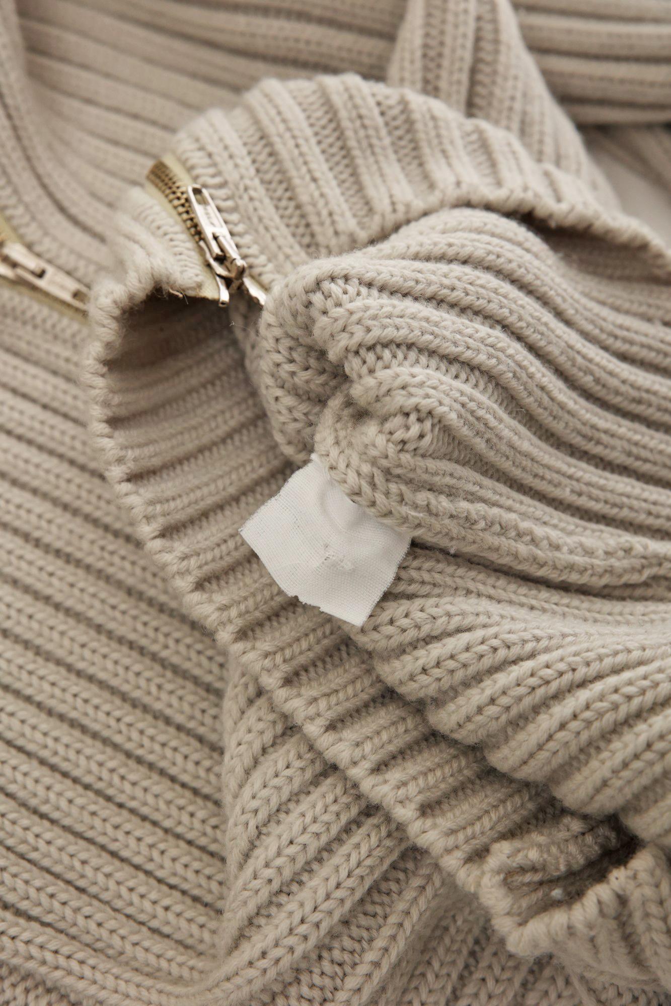 Martin Margiela A/W 1998 Cotton Grey Zipped Giant Turtleneck Sweater en vente 4