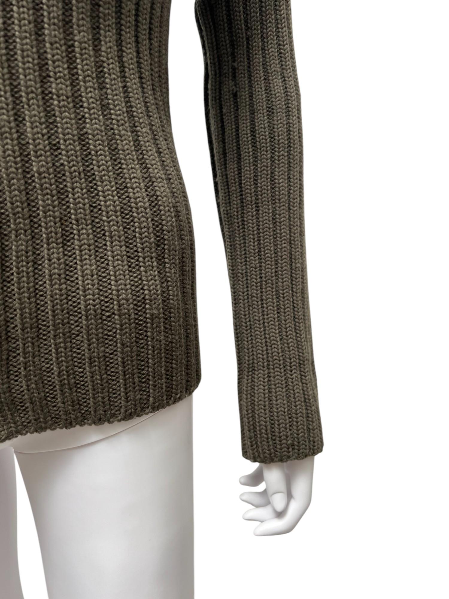 Martine A/I 1998 Maglione a collo alto in cotone verde con zip gigante in vendita 7