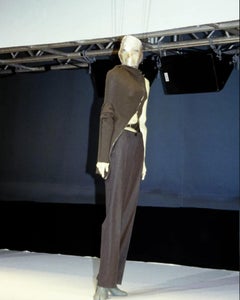 Martin Margiela A/W 1998 Green Cotton Zipped Giant Turtleneck Sweater