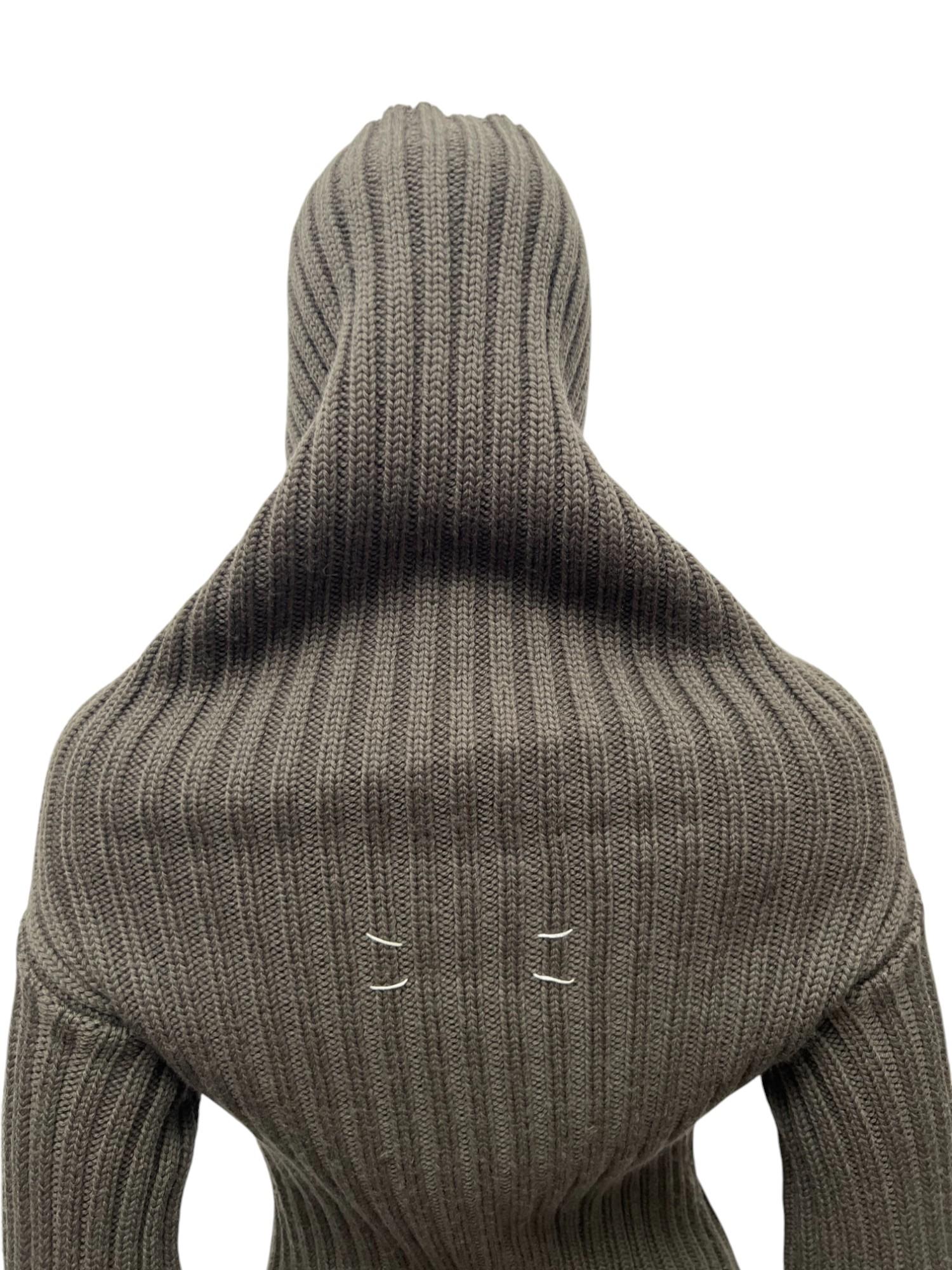 Martine A/I 1998 Maglione a collo alto in cotone verde con zip gigante in vendita 4