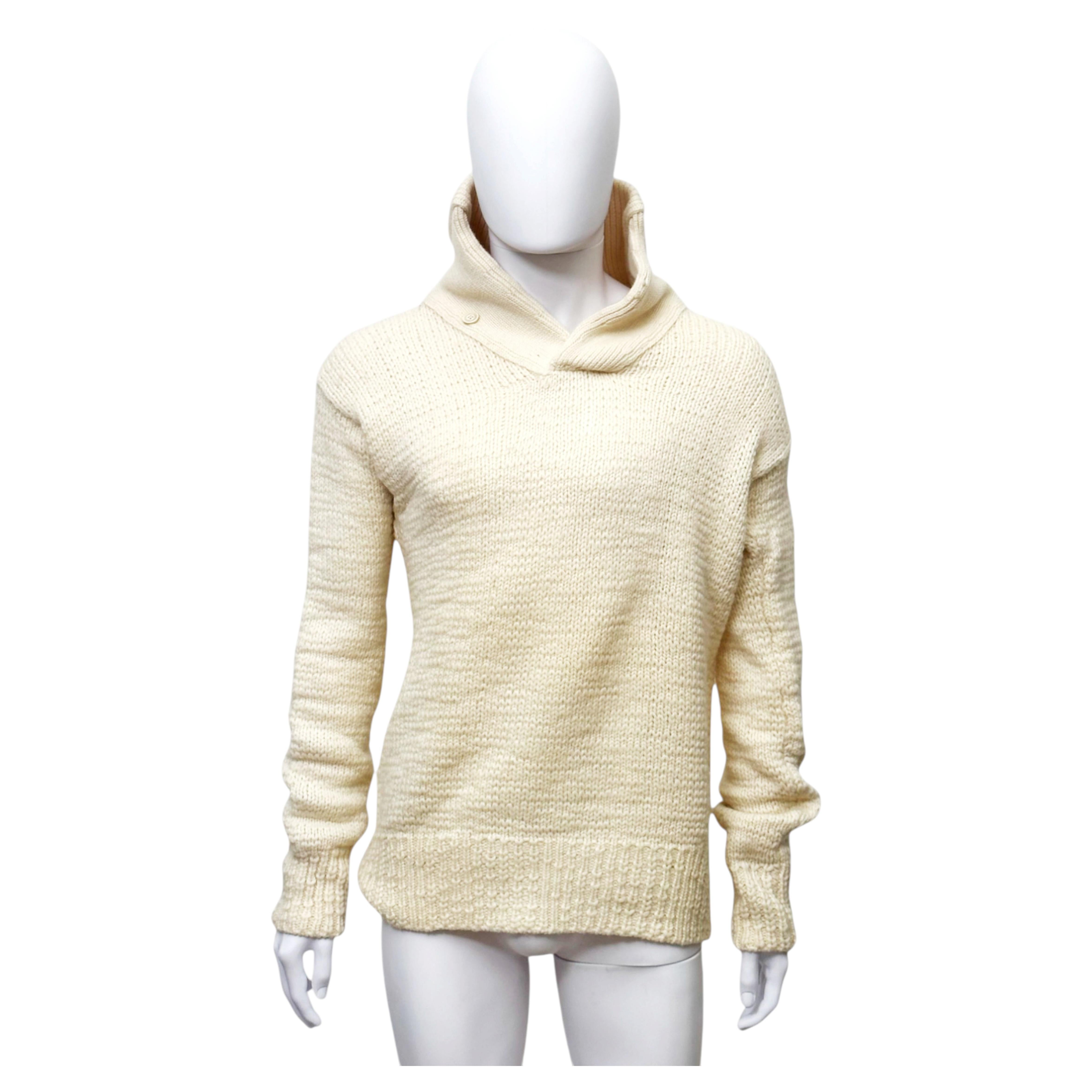 Martin Margiela Herbst/Winter 2006 – Gestrickter, cremefarbener Rollkragenpullover im Angebot