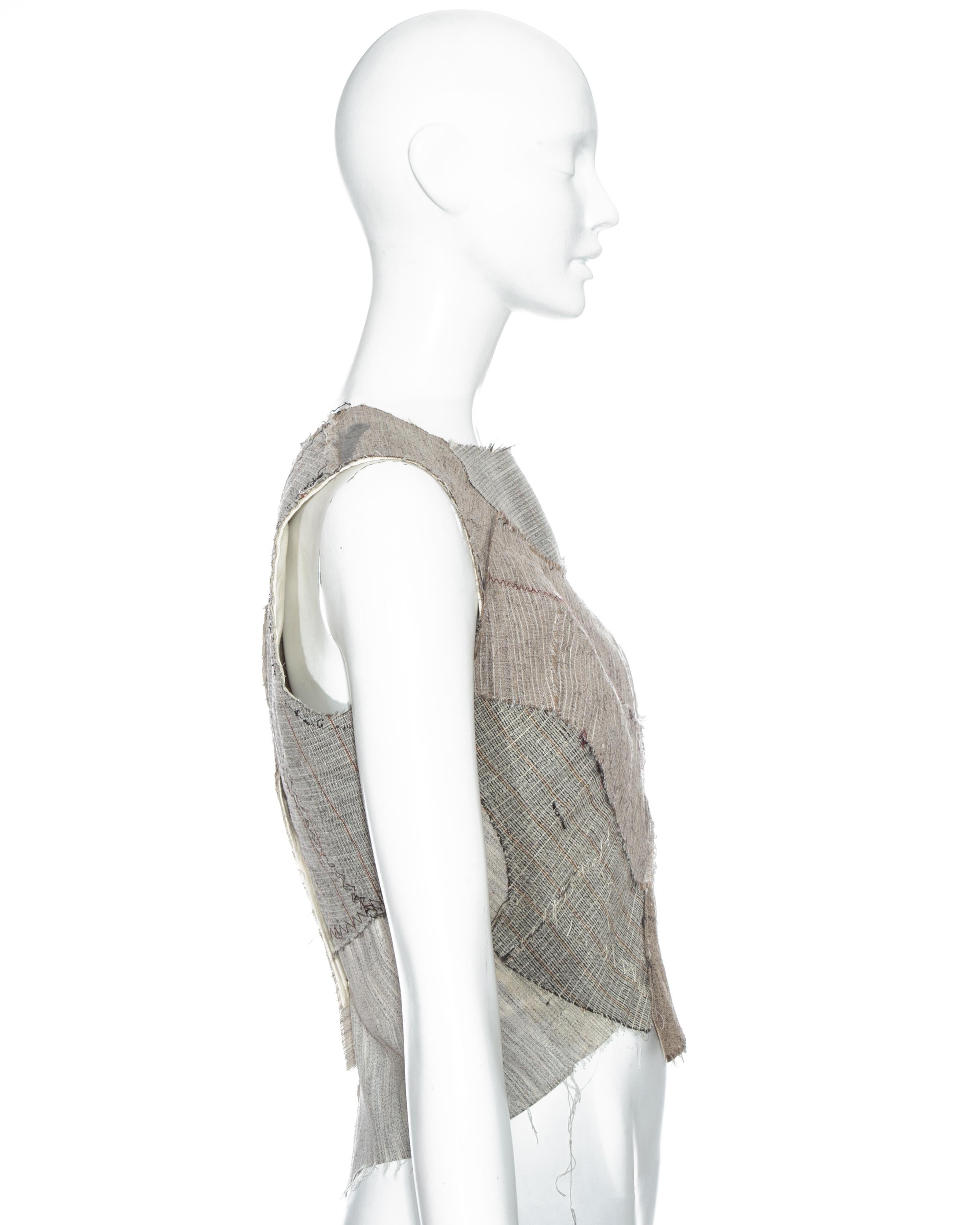 Martin Margiela artisanal corset top made with tailoring canvases, fw 2003 In Excellent Condition For Sale In London, GB