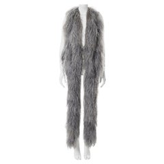 Martin Margiela artisanal grey ostrich feather waistcoat, fw 2004