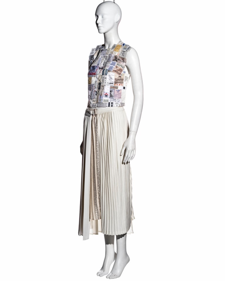 Martin Margiela artisanal shirt front and skirt runway ensemble, ss 2001 For Sale 6