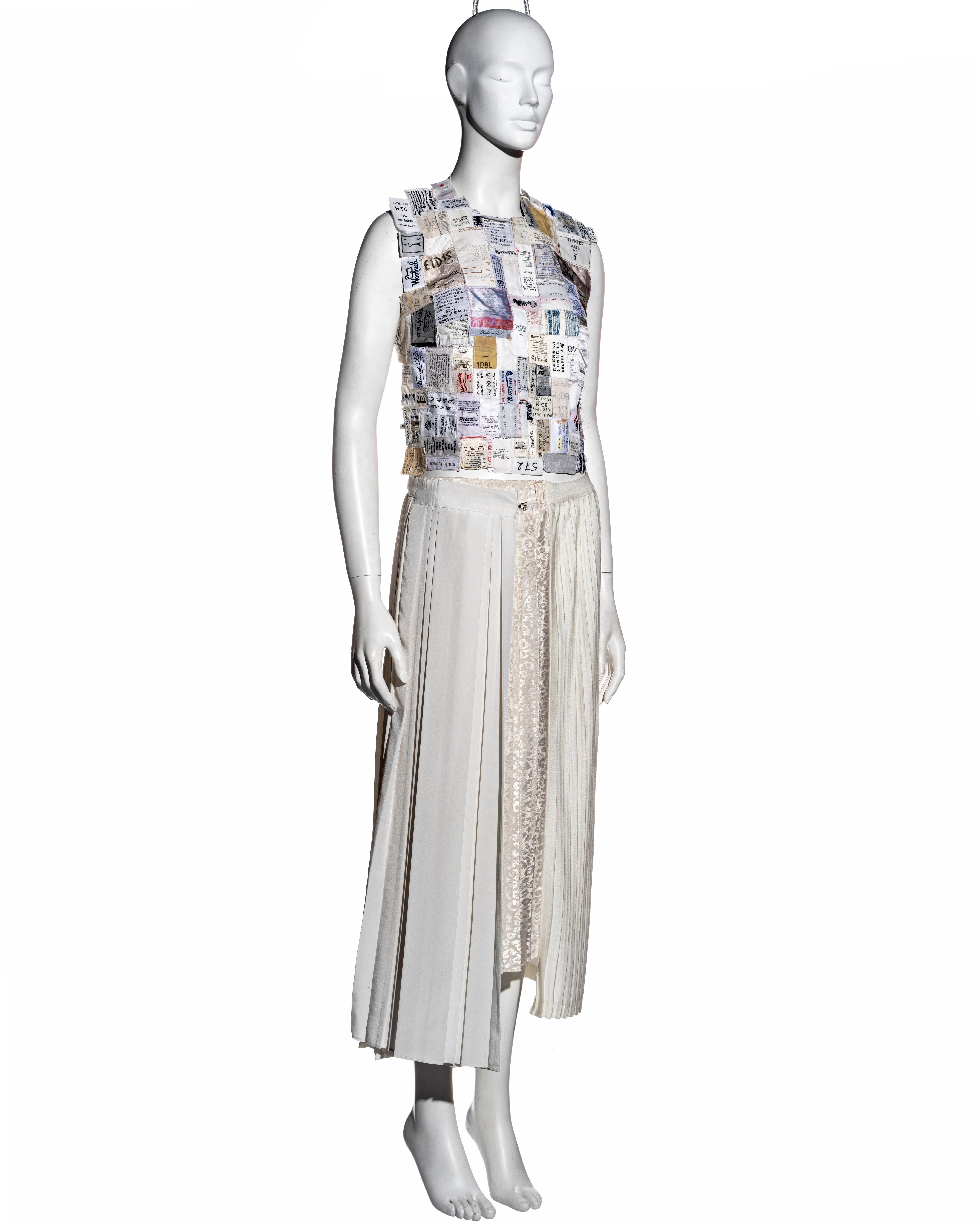 Martin Margiela artisanal shirt front and skirt runway ensemble, ss 2001 In Good Condition In London, GB