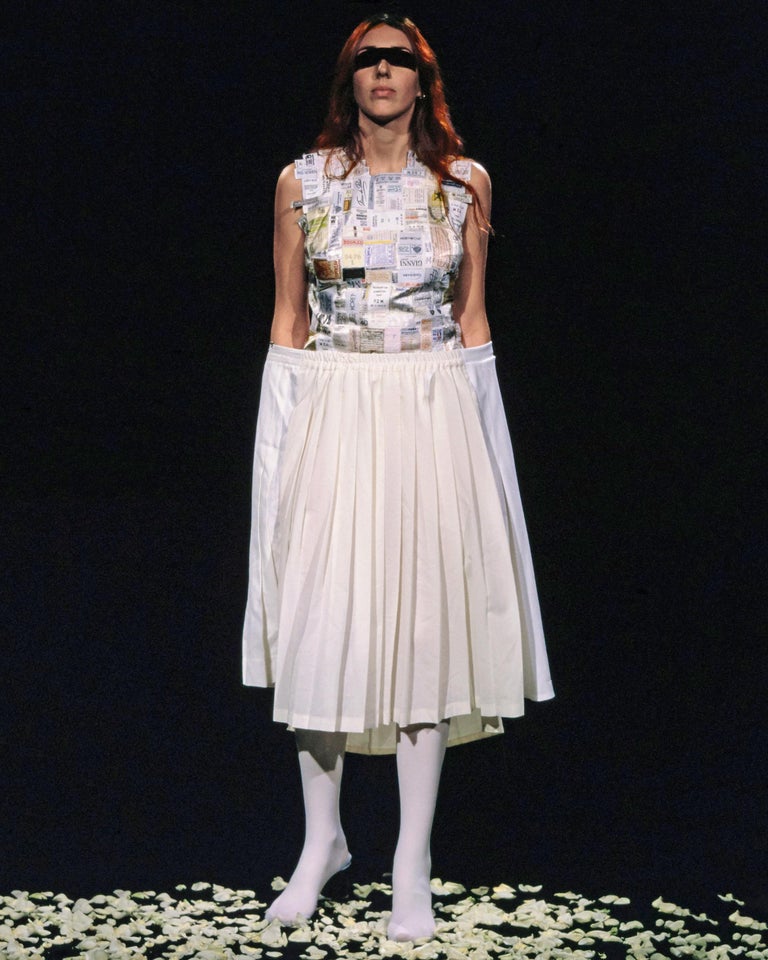 Martin Margiela artisanal shirt front and skirt runway ensemble, ss 2001 For Sale 1