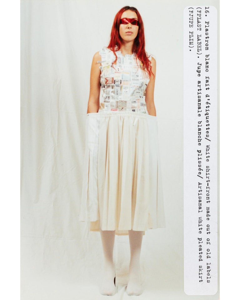 Martin Margiela artisanal shirt front and skirt runway ensemble, ss 2001 For Sale 2