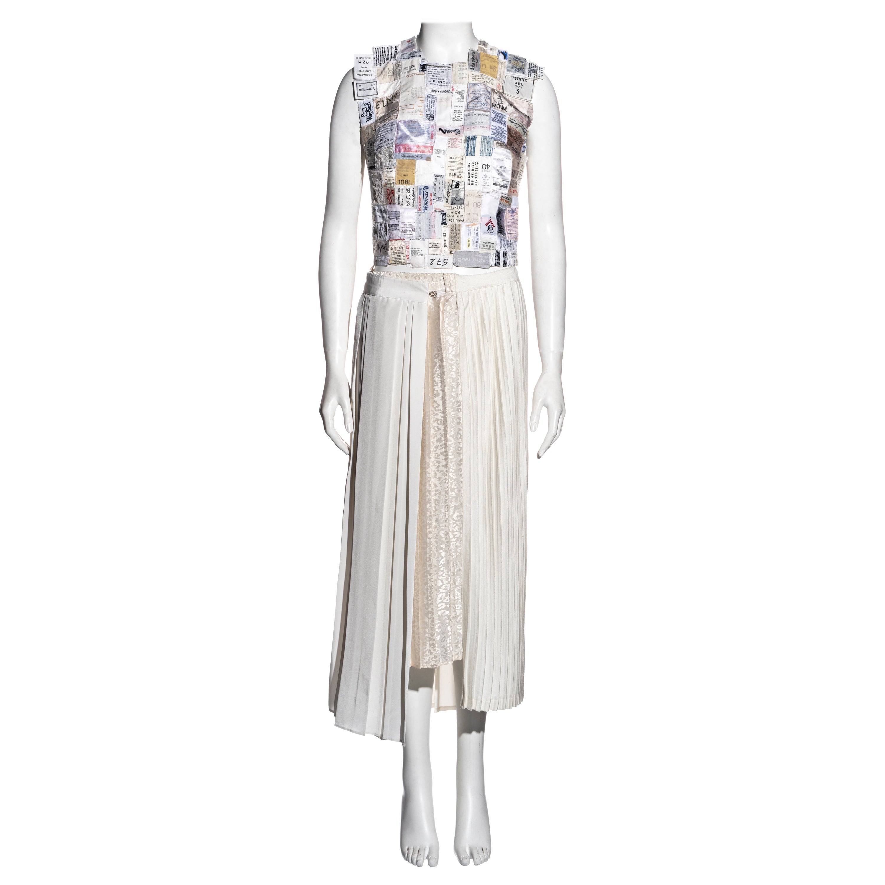 Martin Margiela artisanal shirt front and skirt runway ensemble, ss 2001