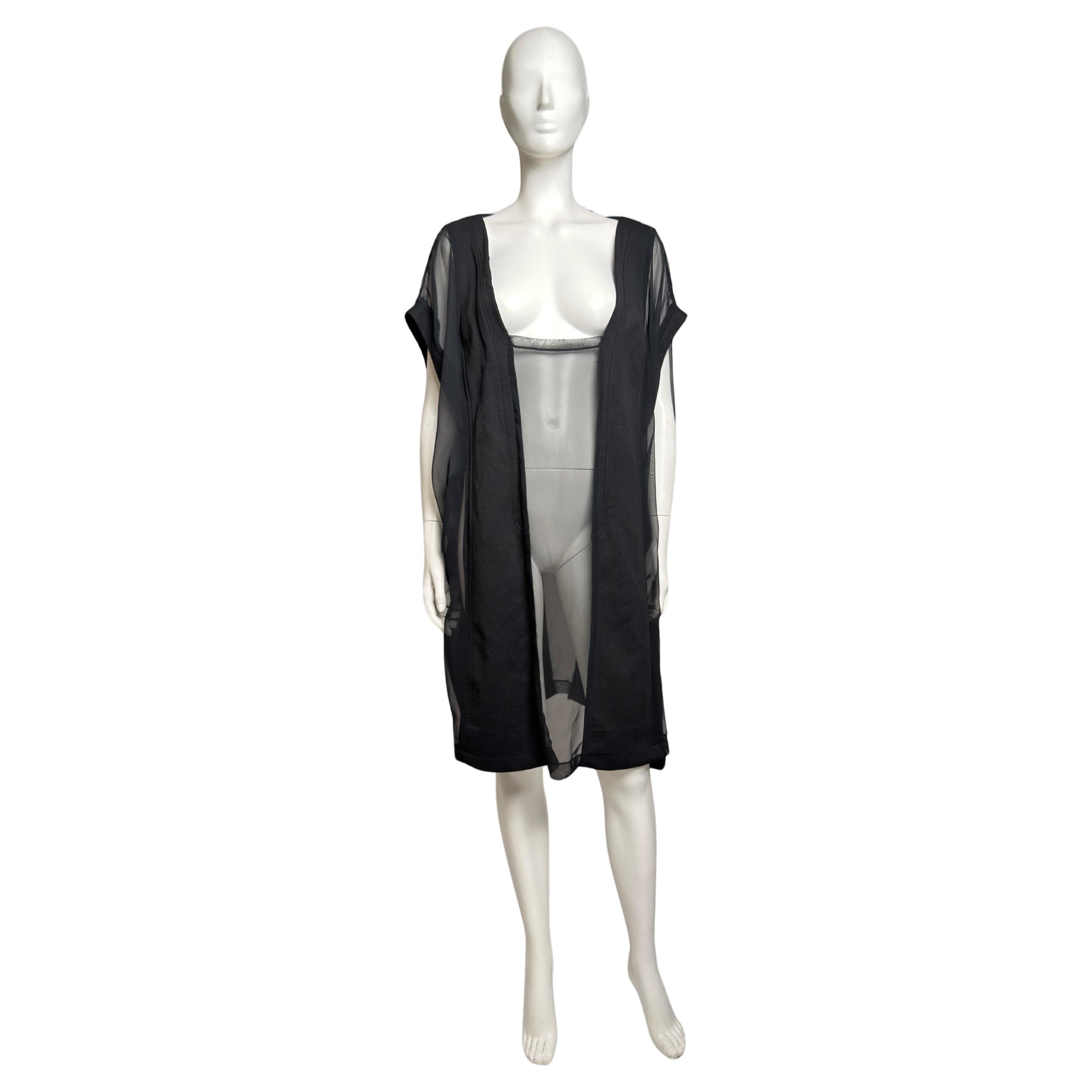 Martin Margiela Artisanal Spring 200 Black Sheer Panels Dress