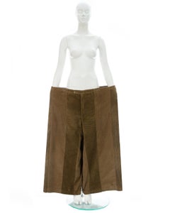 Martin Margiela artisanal tan corduroy reconstructed oversized pants, fw 2000