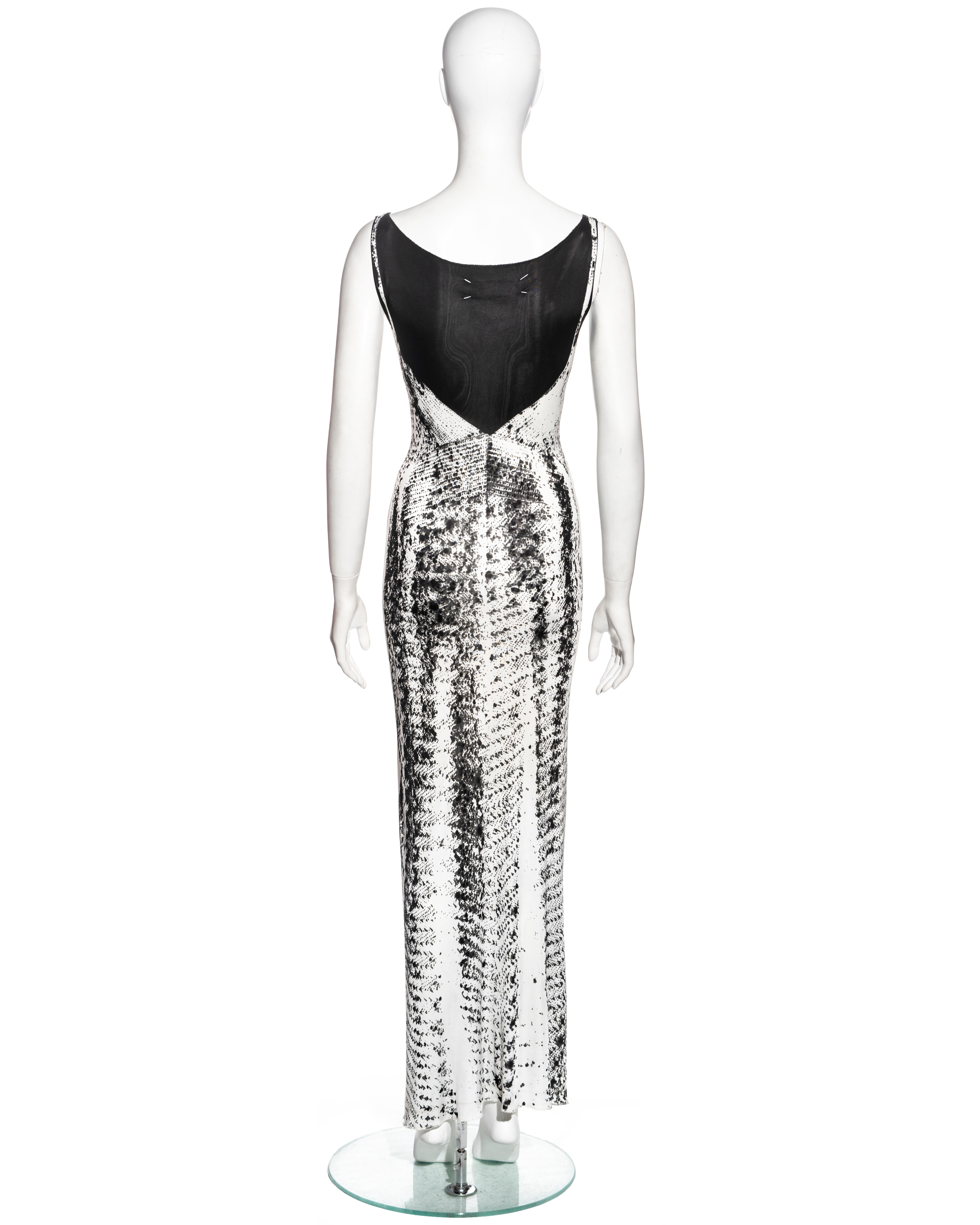 Martin Margiela black and white trompe l’oeil printed maxi dress, ss 1999 In Good Condition In London, GB