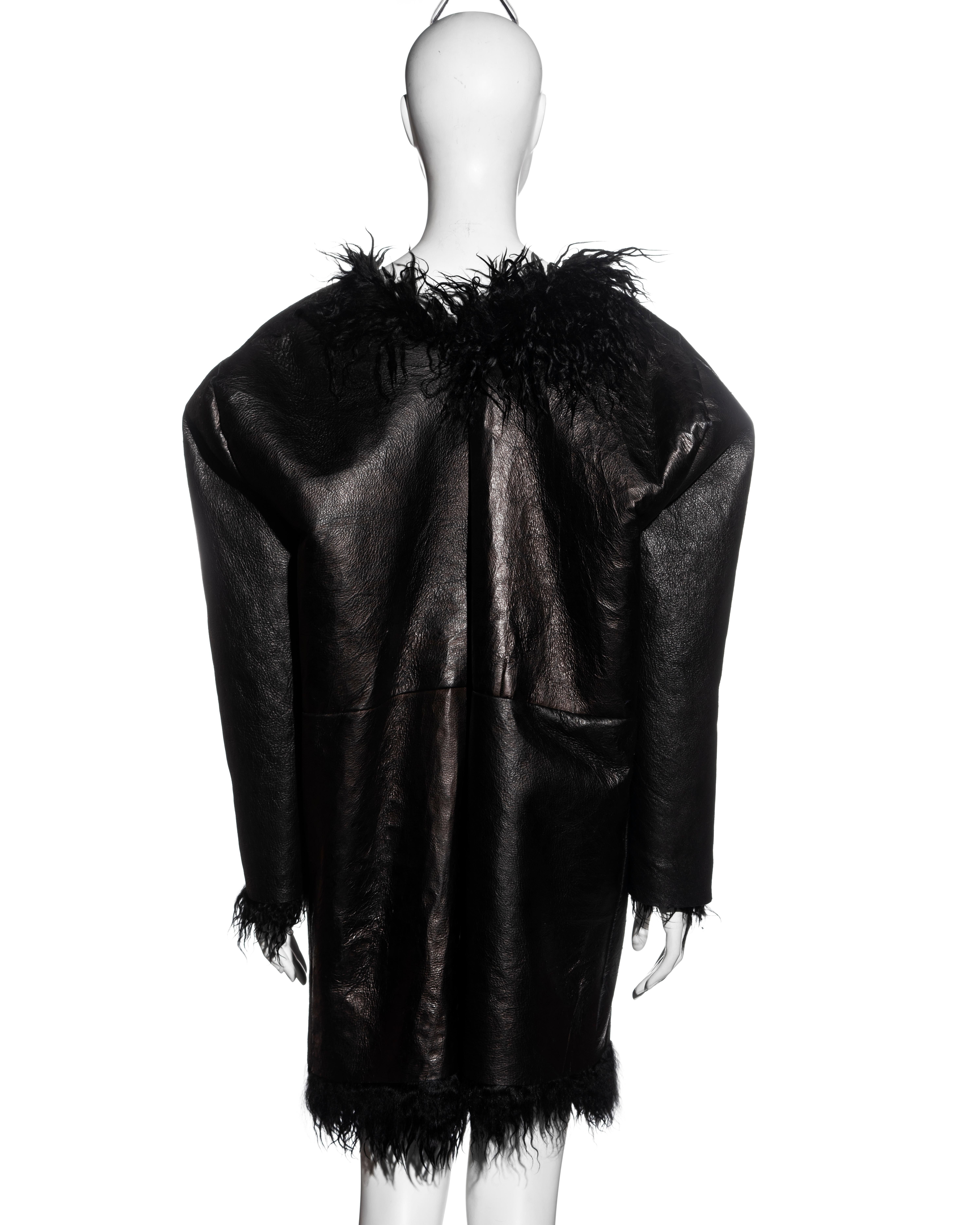 Martin Margiela black goatskin reversible 'flat collection' coat, fw 1998 For Sale 3