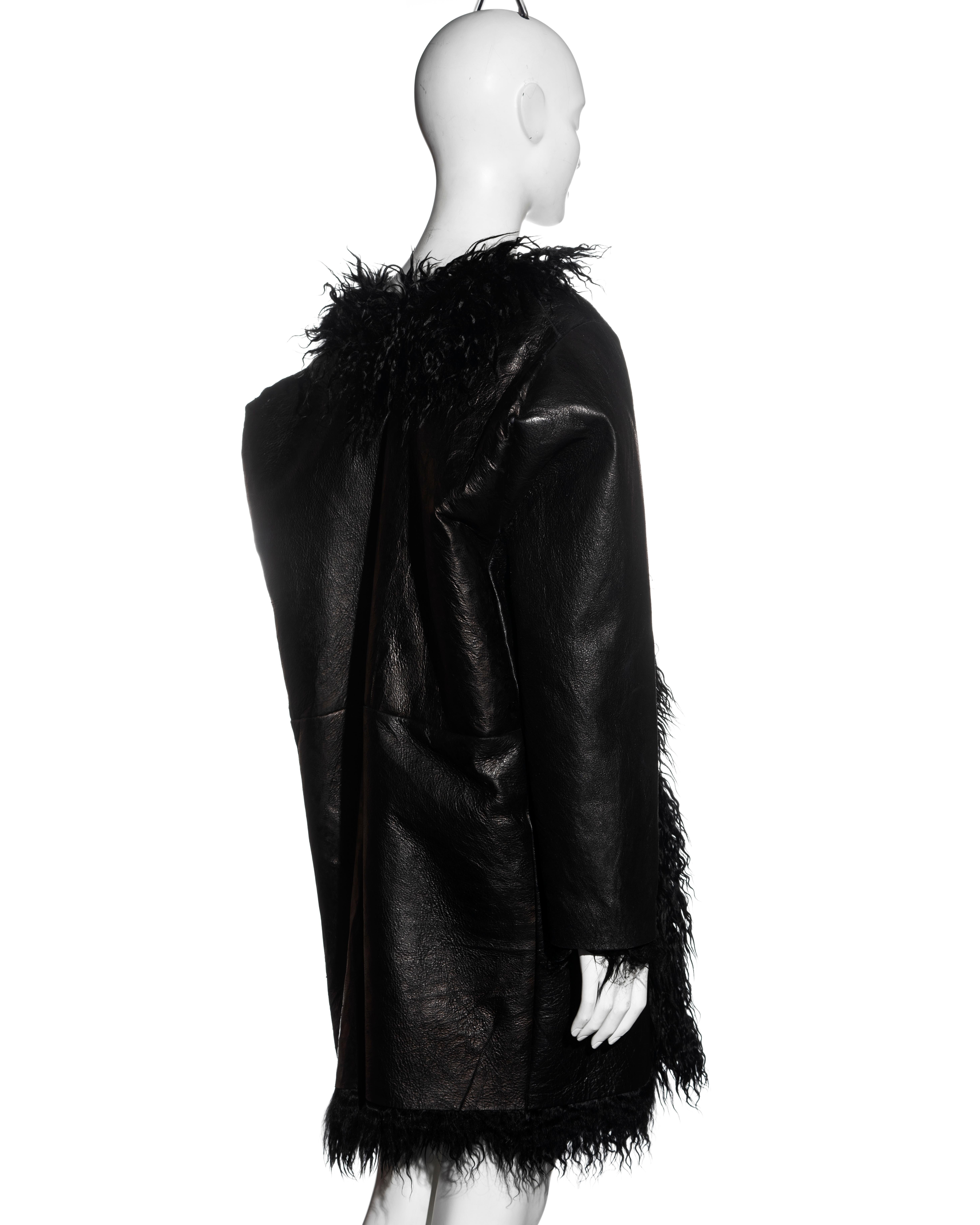 Martin Margiela black goatskin reversible 'flat collection' coat, fw 1998 For Sale 1