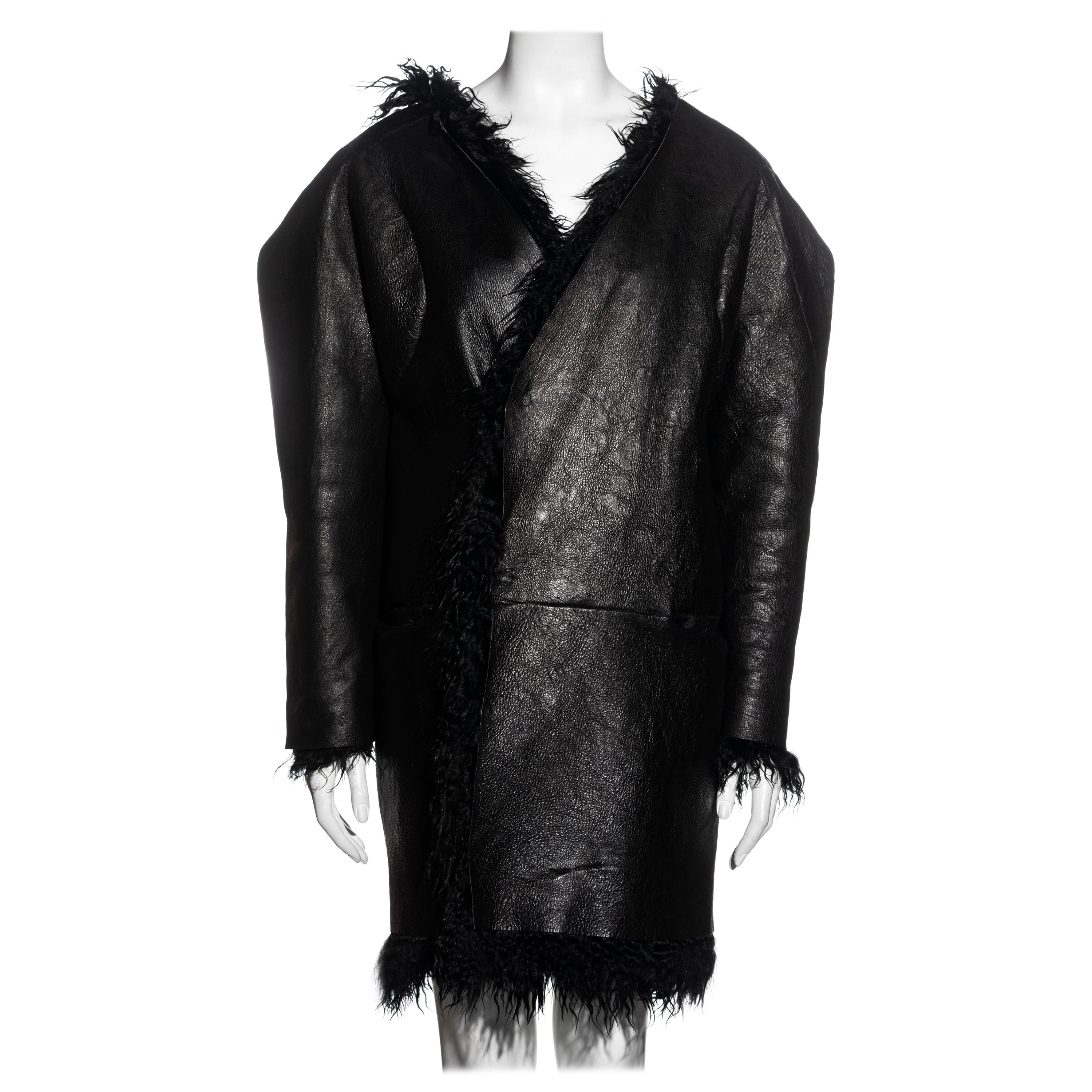 Martin Margiela manteau réversible en peau de chèvre noire « collection flat », automne-hiver 1998