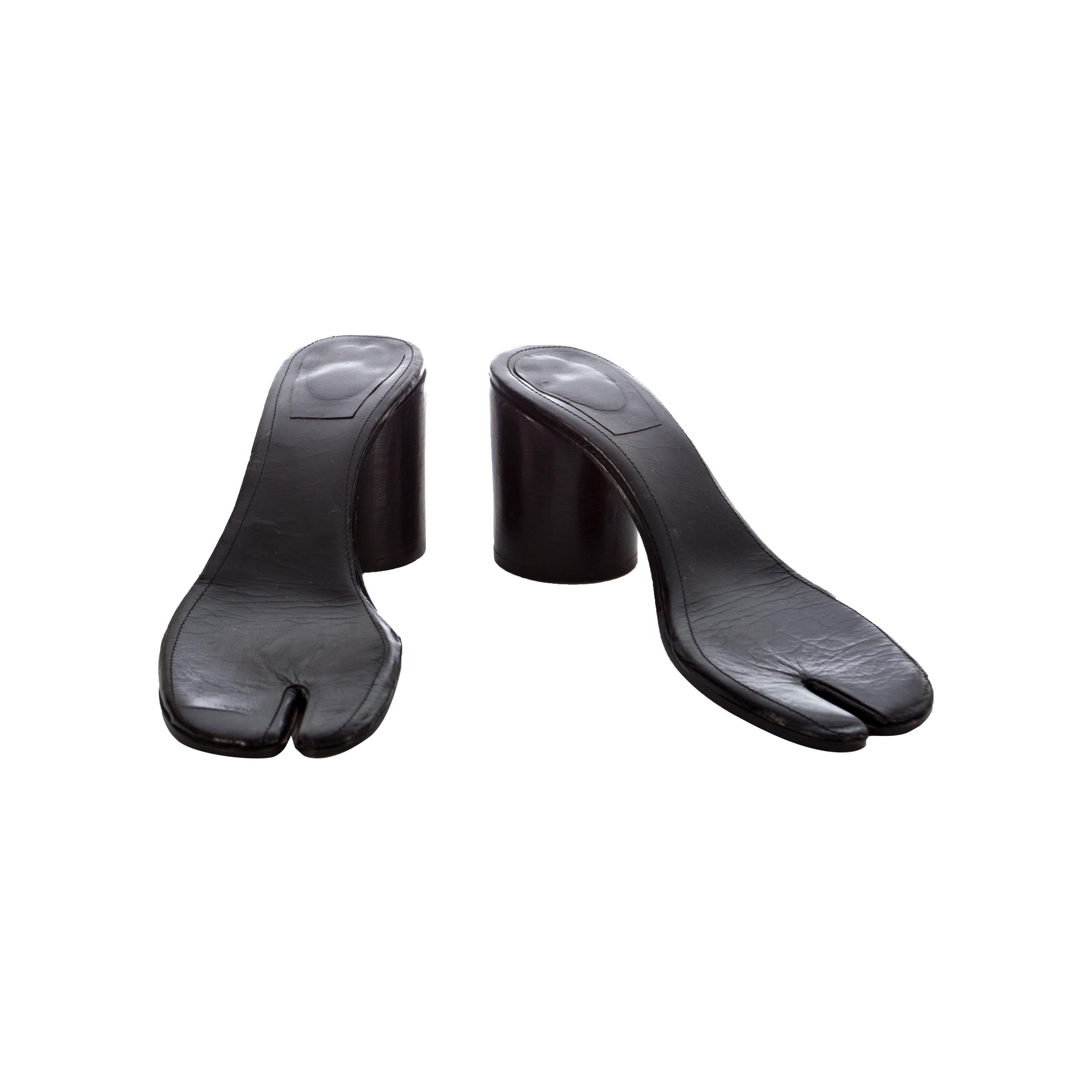 Martin Margiela black leather 'Les Topless' Tabi sandals, ss 1996