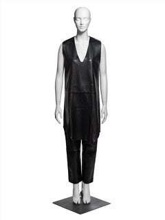 Martin Margiela Black Leather Tunic & Pants Set, FW 1996