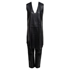 Martin Margiela Black Leather Tunic & Pants Set, FW 1996