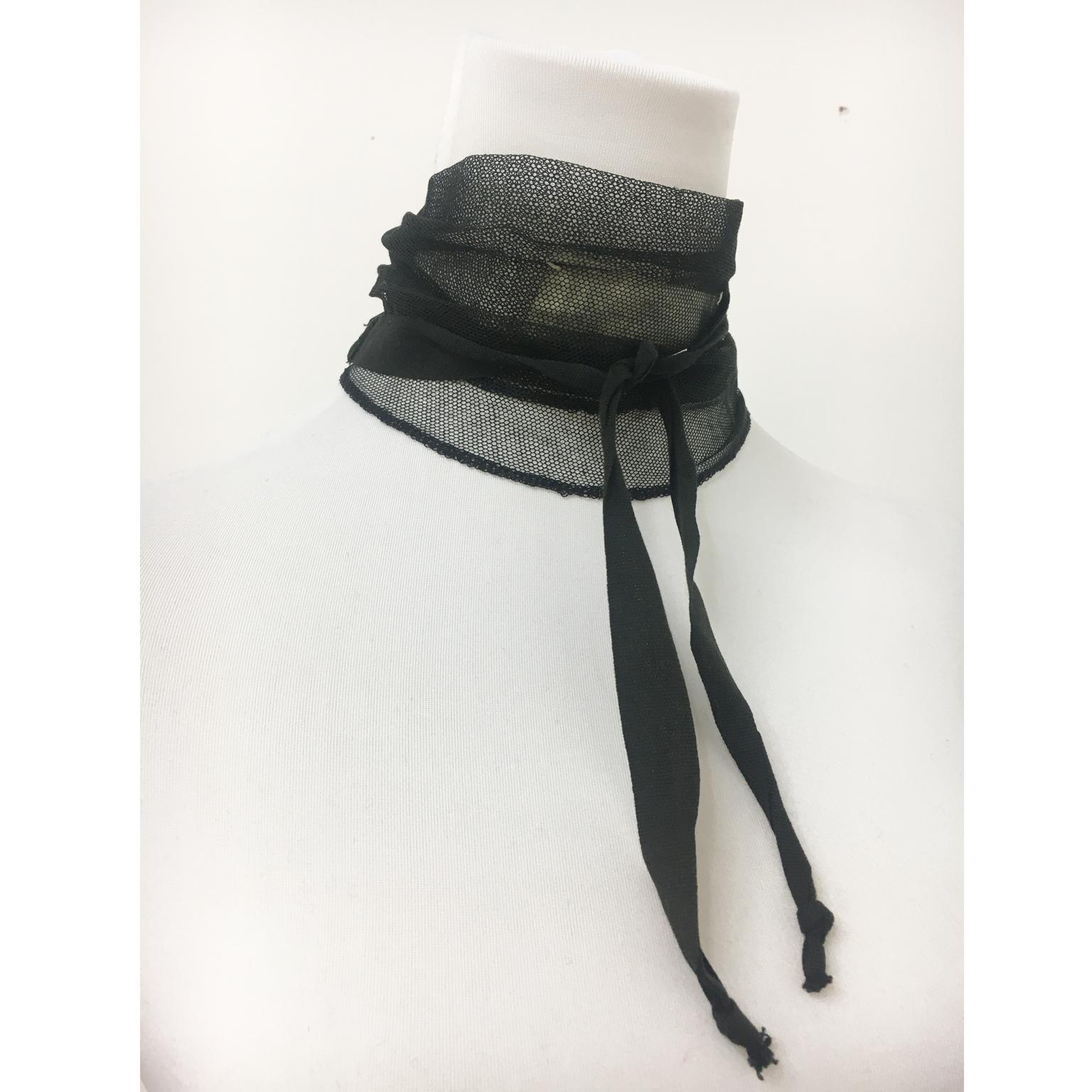 Martin Margiela Black Mesh "Jabot" SS 1994 at 1stDibs margiela jabot