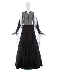Martin Margiela black nylon maxi dress made with vintage petticoats, ss 2003