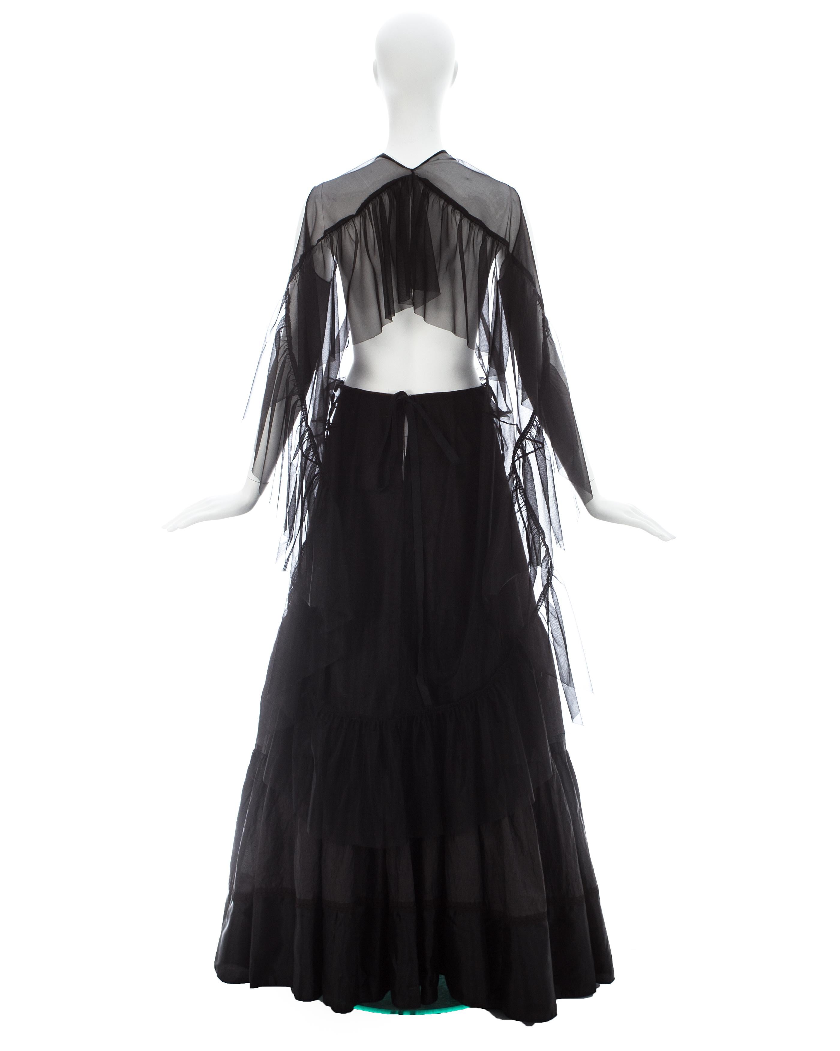 Martin Margiela black nylon maxi dress made with vintage petticoats, ss 2003 For Sale 1