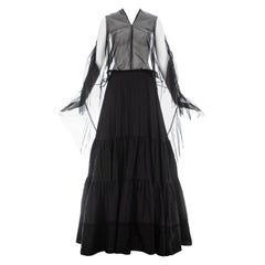 Martin Margiela black nylon maxi dress made with vintage petticoats, ss 2003