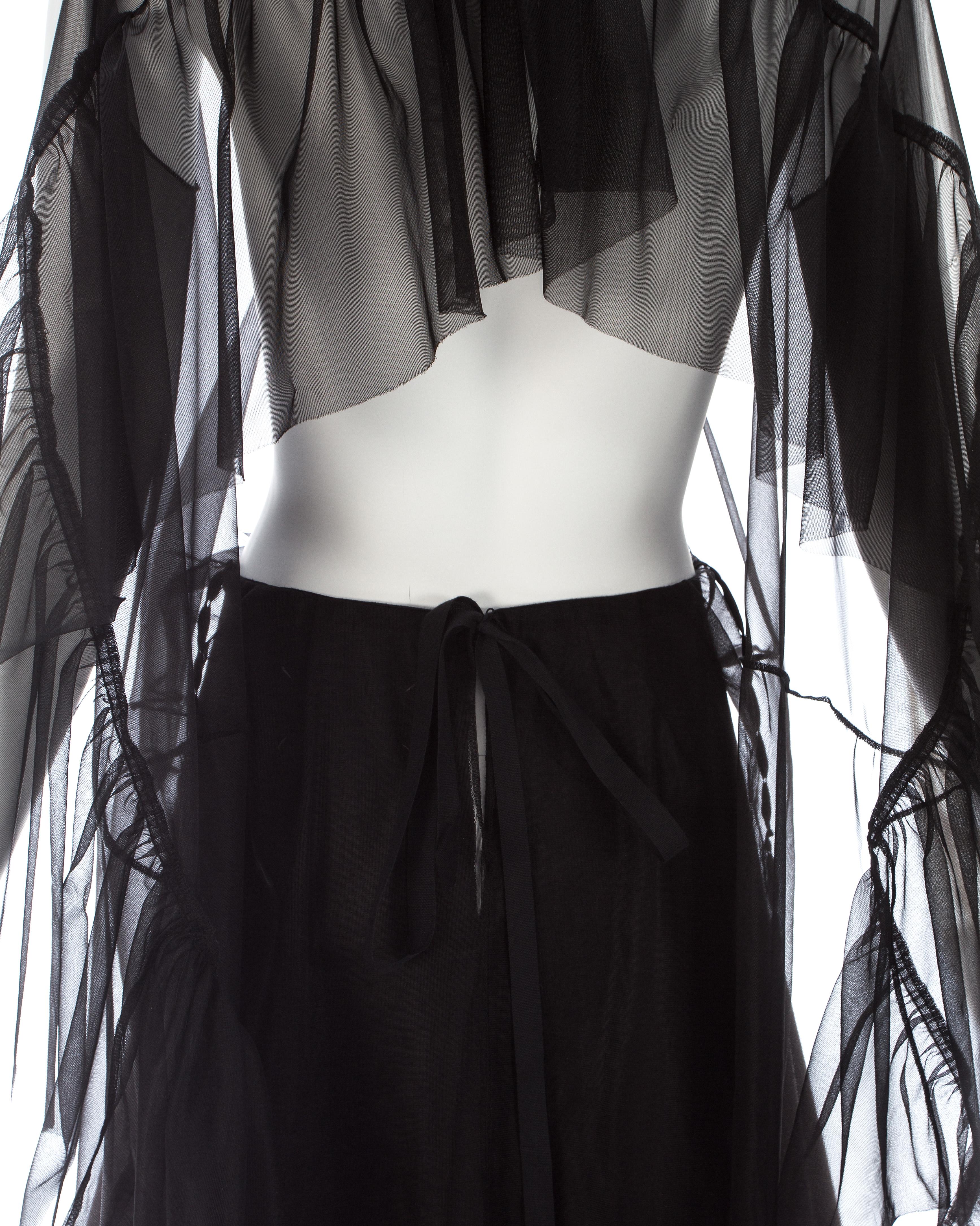 Martin Margiela black nylon maxi dress made with vintage petticoats, ss 2003 For Sale 2