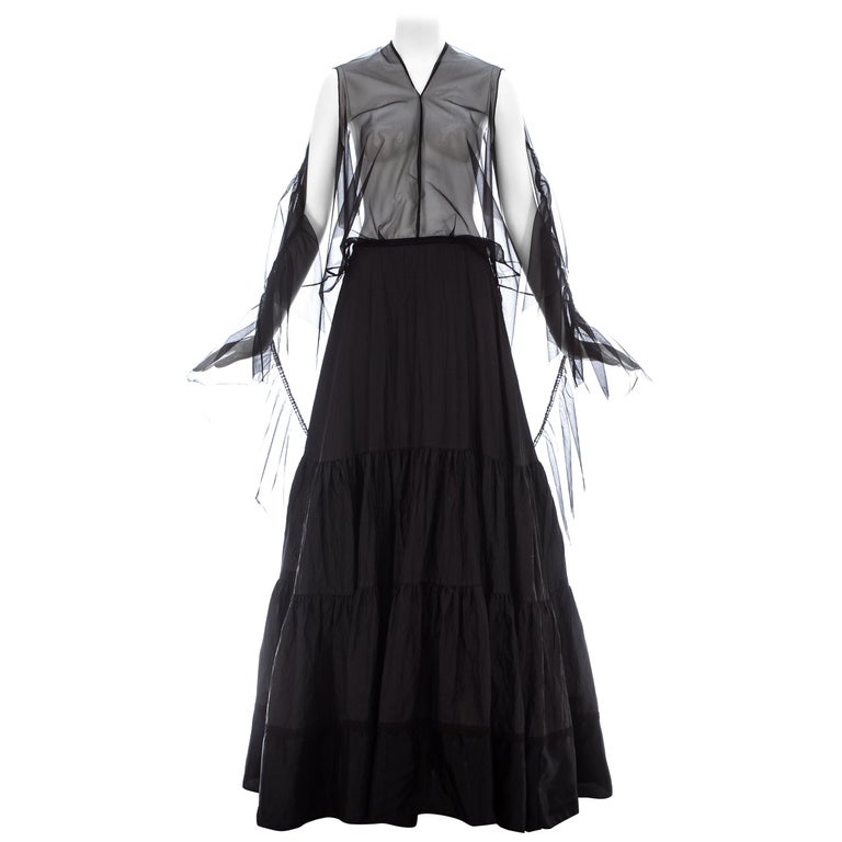 Martin Margiela black nylon maxi dress made with vintage petticoats, ss  2003 For Sale at 1stDibs | vintage petticoats for sale, black petticoats,  margiela 2003