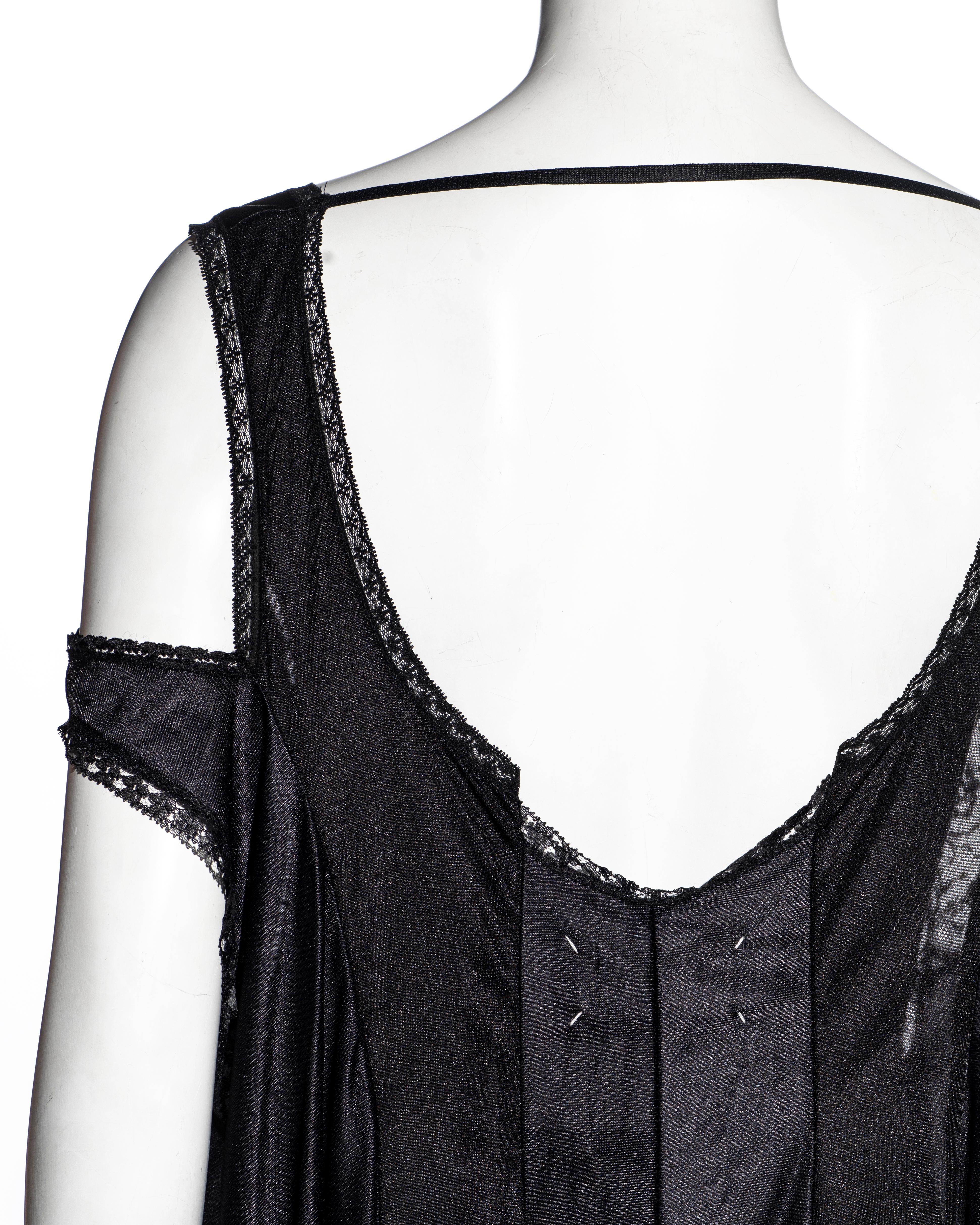Martin Margiela black oversized artisanal slip dress, ss 2000 4