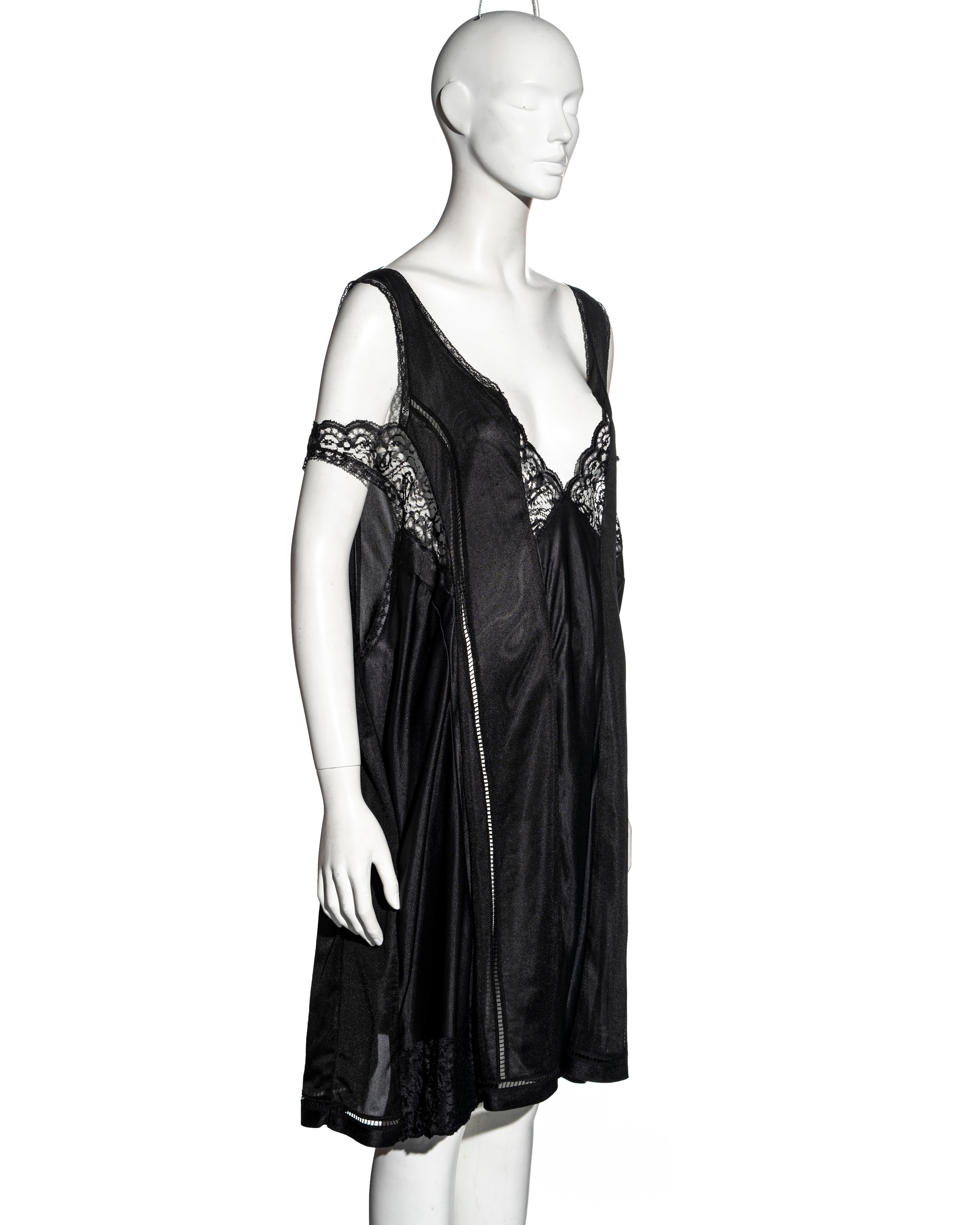 Martin Margiela black oversized artisanal slip dress, ss 2000 1