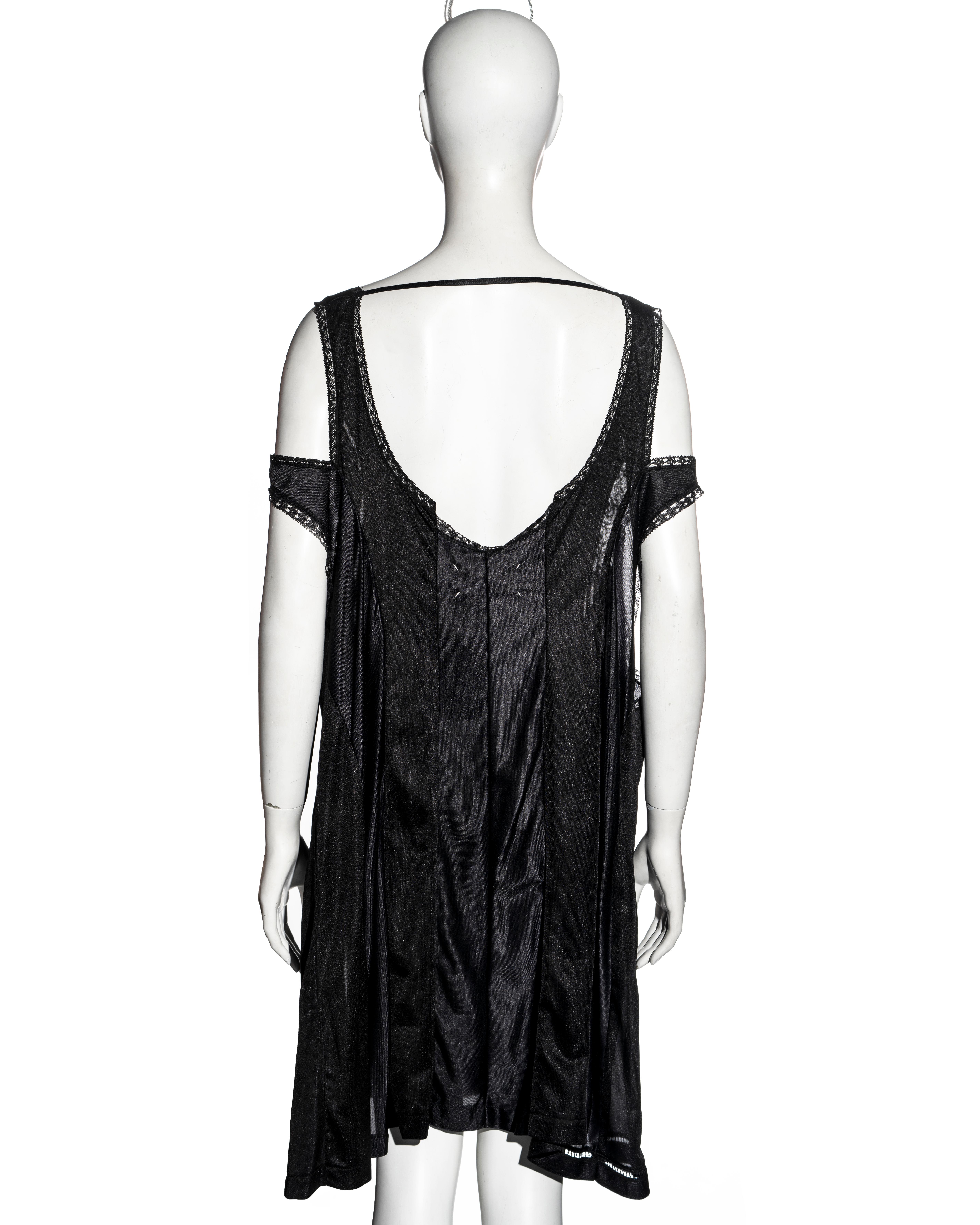 Martin Margiela black oversized artisanal slip dress, ss 2000 3