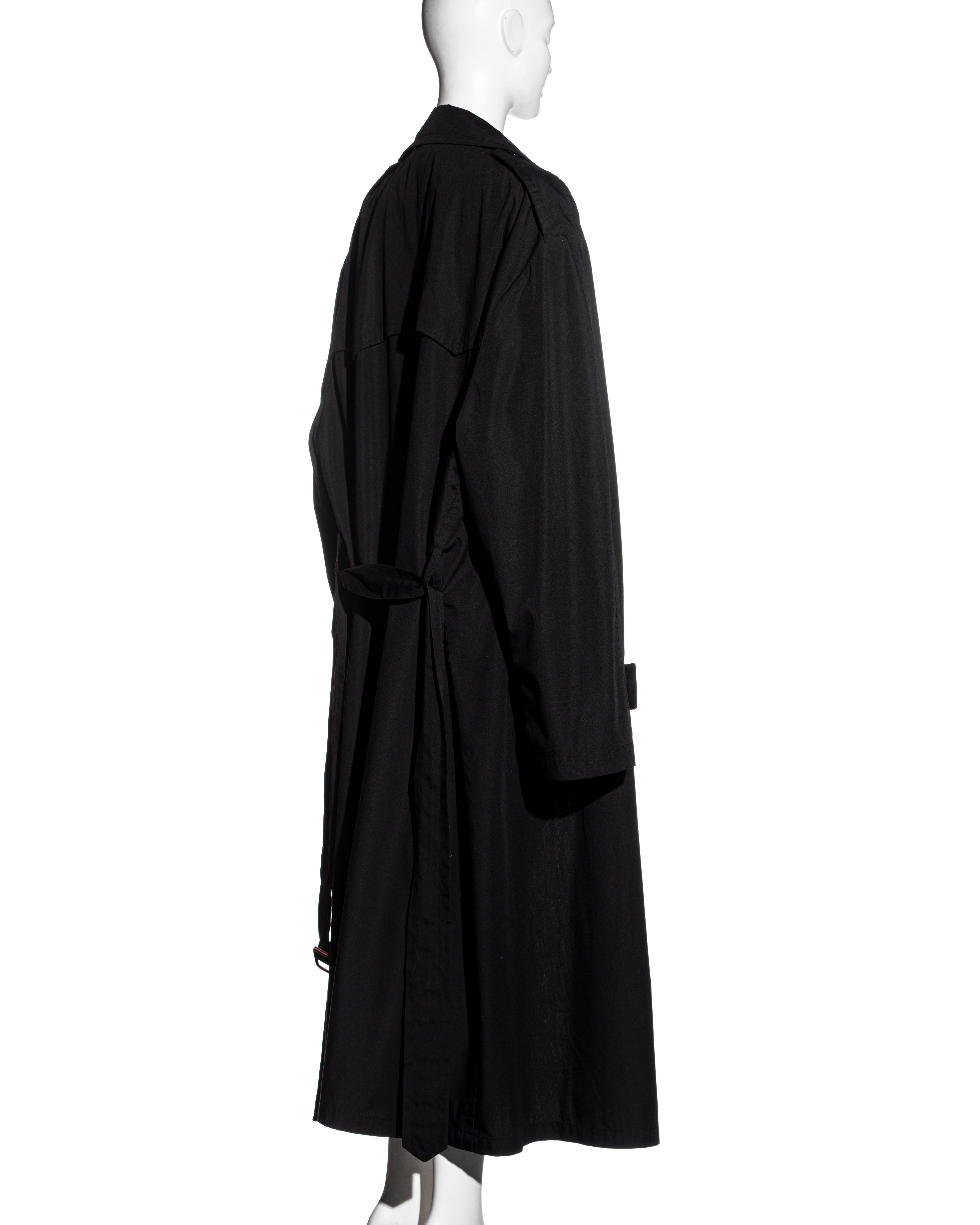 Martin Margiela black oversized size 74 trench coat, ss 2000 For Sale 3