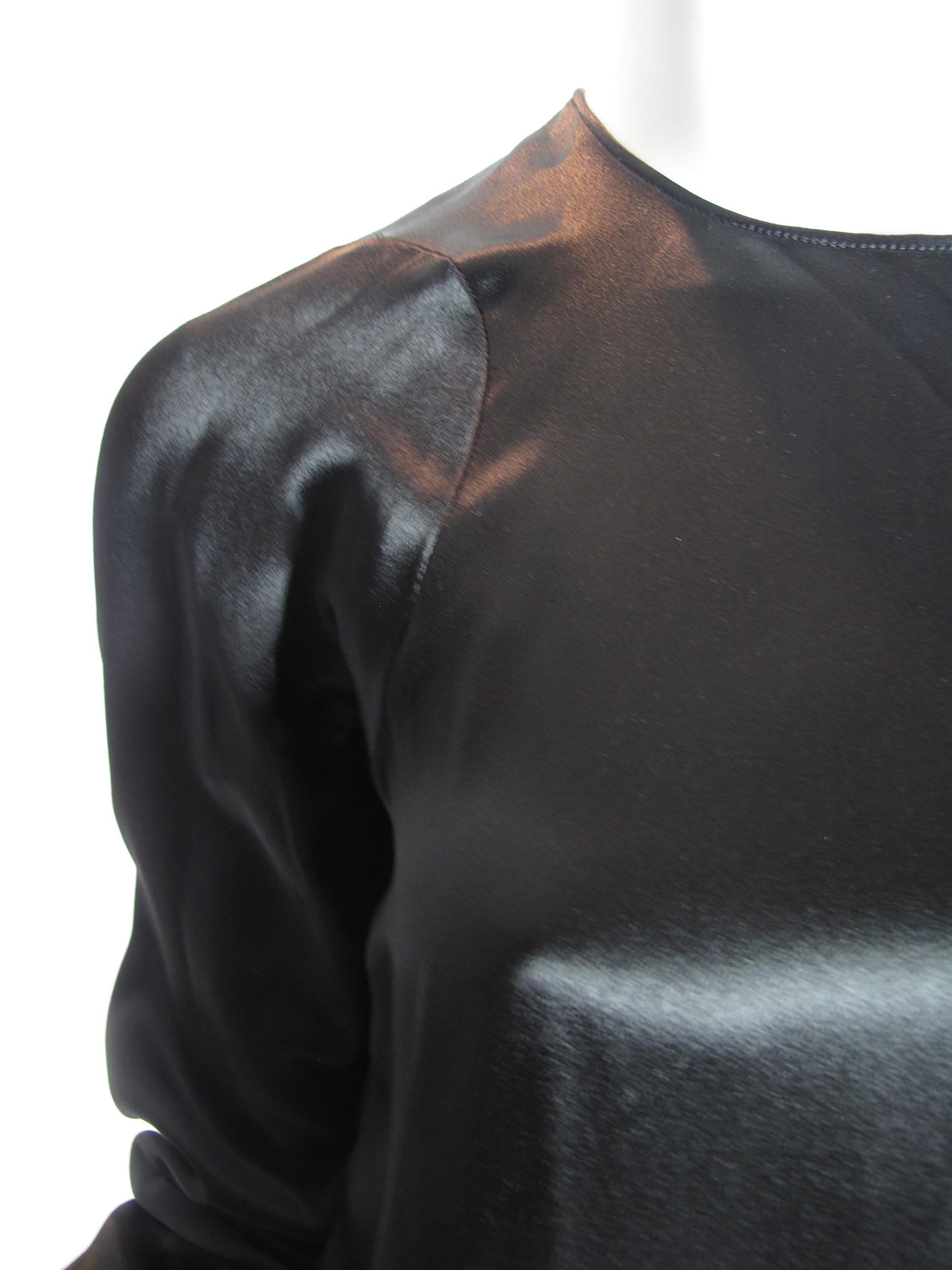 Martin Margiela 1990s black silk long gown. Condition: Excellent. Size M