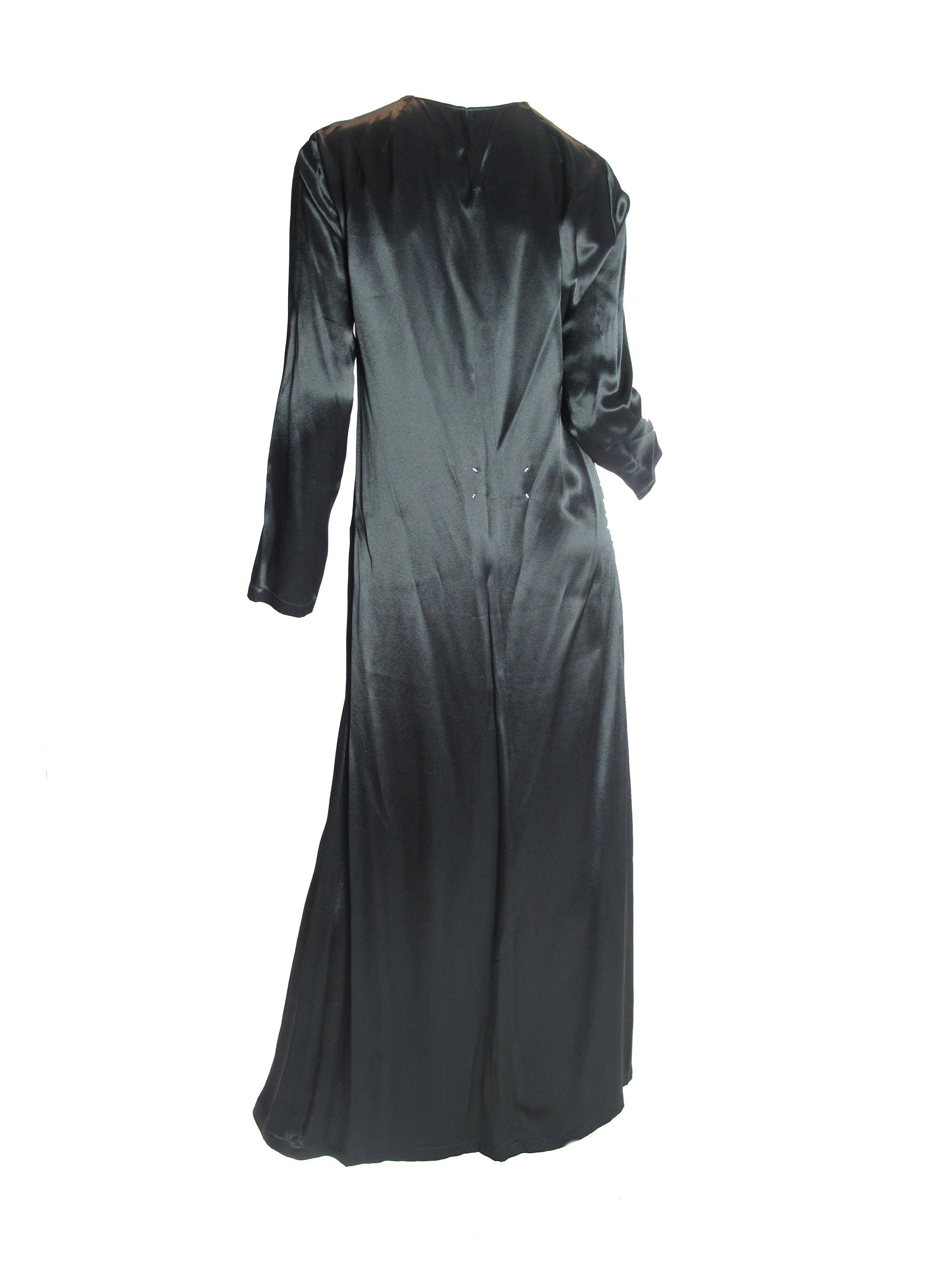 Martin Margiela Black Silk Long Gown, 1990s In Excellent Condition In Austin, TX