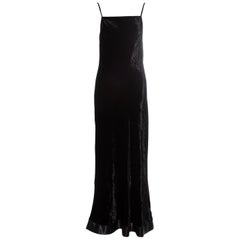 Martin Margiela black velvet maxi slip dress, fw 1995