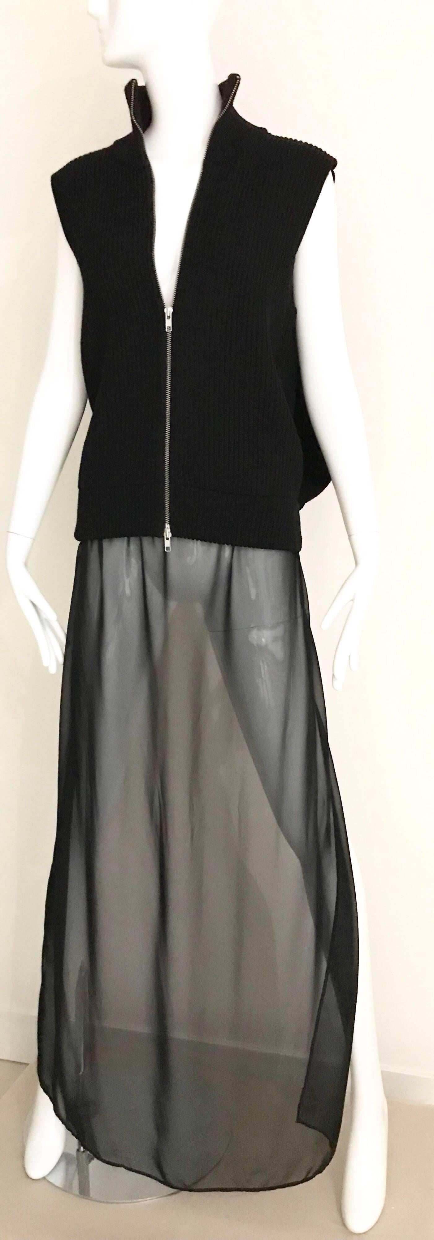 Martin Margiela Black Wool Maxi Cardigan Top 3