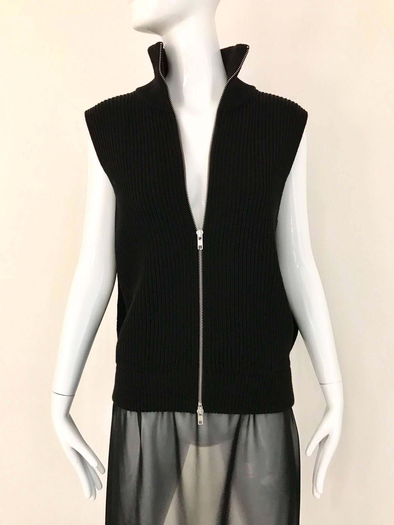 Martin Margiela Black Wool Maxi Cardigan Top 1